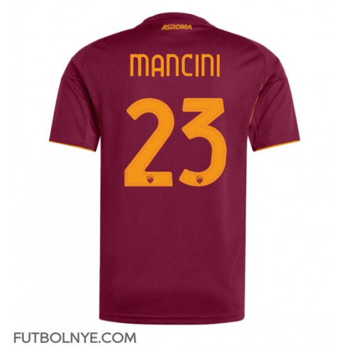 Camiseta AS Roma Gianluca Mancini #23 Primera Equipación 2025-26 manga corta